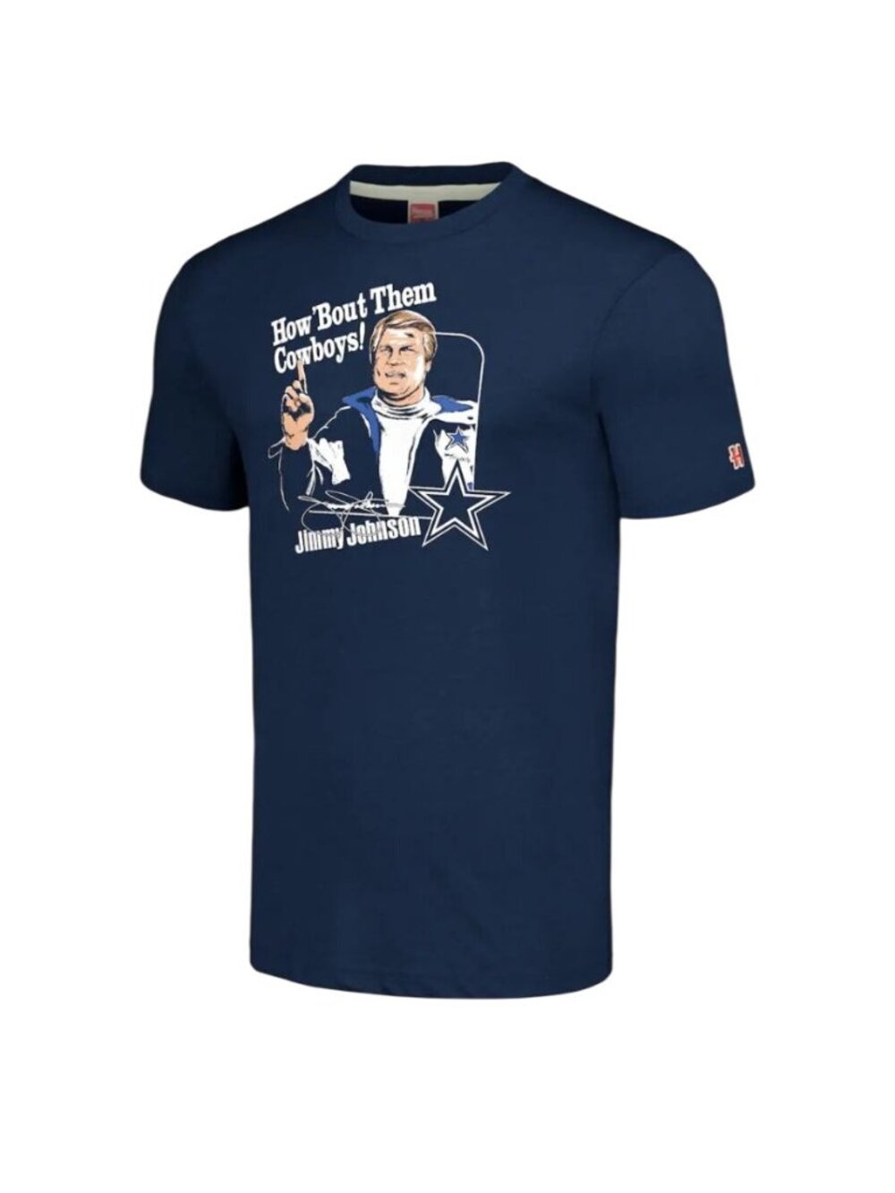 Men's Homage Jimmy Johnson Navy Dallas Cowboys Tri-Blend T-Shirt M Unisex - Picture 2 of 9